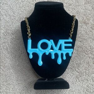 Blue Dripping Love Necklace